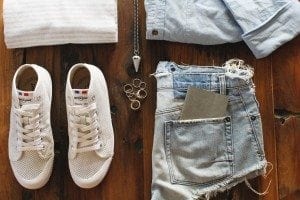 This Island Life | Double denim and white leather kicks from Spring Court